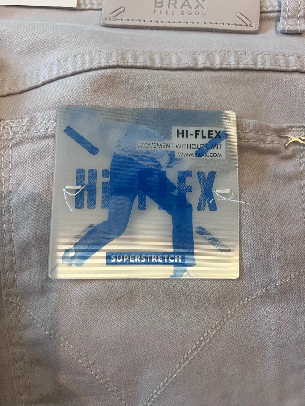 Hi-Flex Superstretch Men’s Chinos in Light Grey-Extreme Comfort NWT
